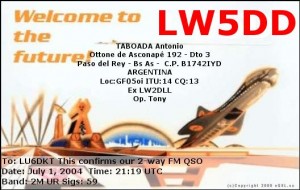 qsl lw5dd